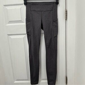 Lululemon charcoal high waisted pocketed 28 inch leggings